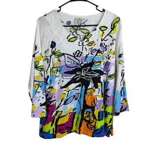 Parsley & Sage Multicolor Abstract Women's Blouse